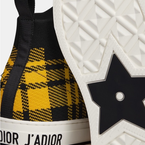 Dior WALK'N'DIOR SNEAKER Yellow and Black Check'n'Dior Technical Mesh - Picture 5 of 11